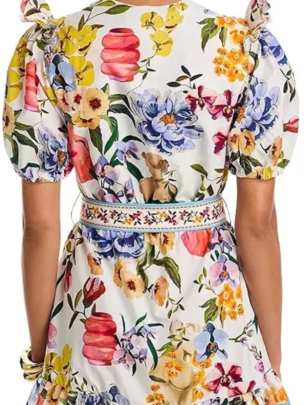 FARM Rio White Floral Mini Dress with Pink, Yellow & Blue Blooms - Picture 2 of 11